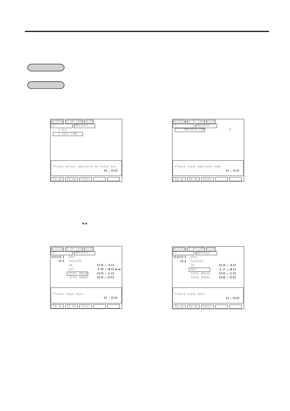 Time edit for employee clock-in/clock-out -8, 2 time edit for employee clock-in/clock-out | Toshiba FS-2600-1 User Manual | Page 83 / 210