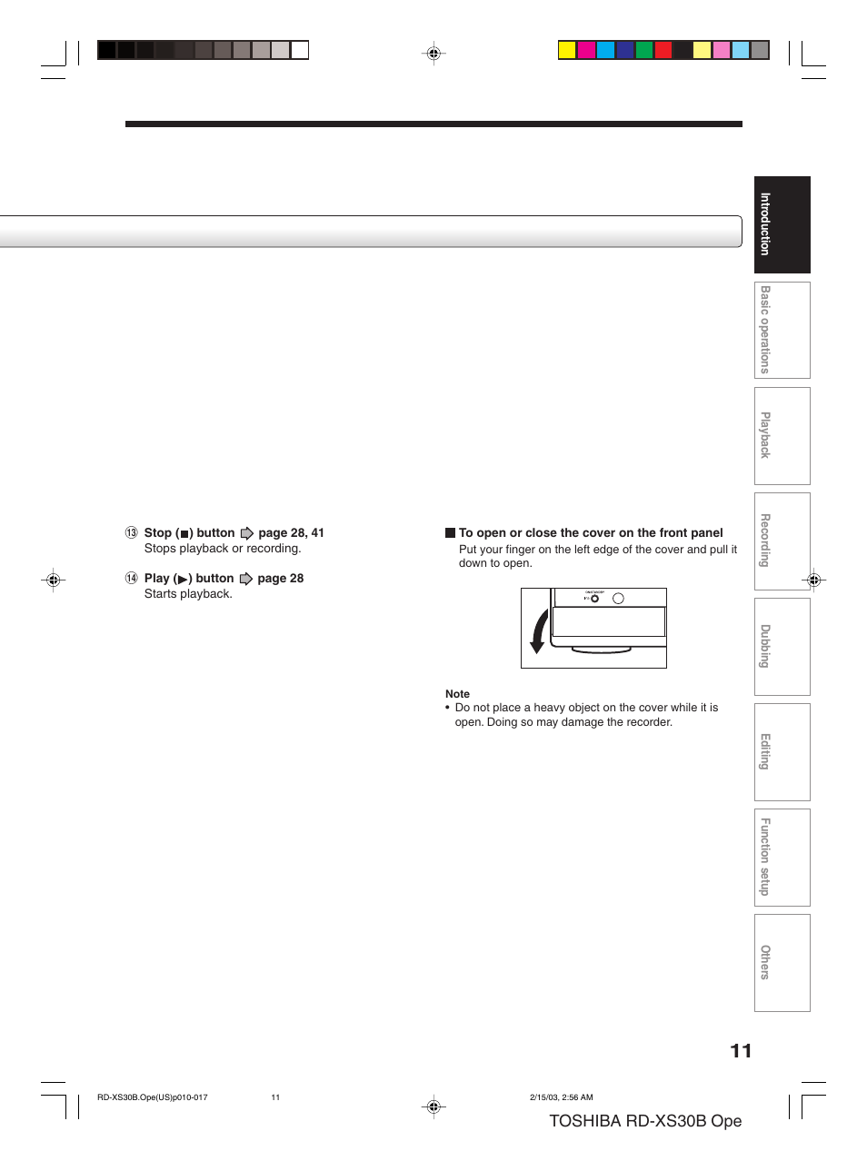 Toshiba rd-xs30b ope | Toshiba RD-XS30B User Manual | Page 11 / 60