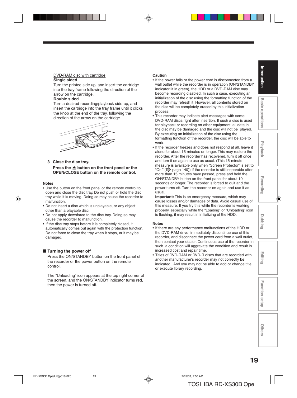 Toshiba rd-xs30b ope | Toshiba RD-XS30B User Manual | Page 19 / 60