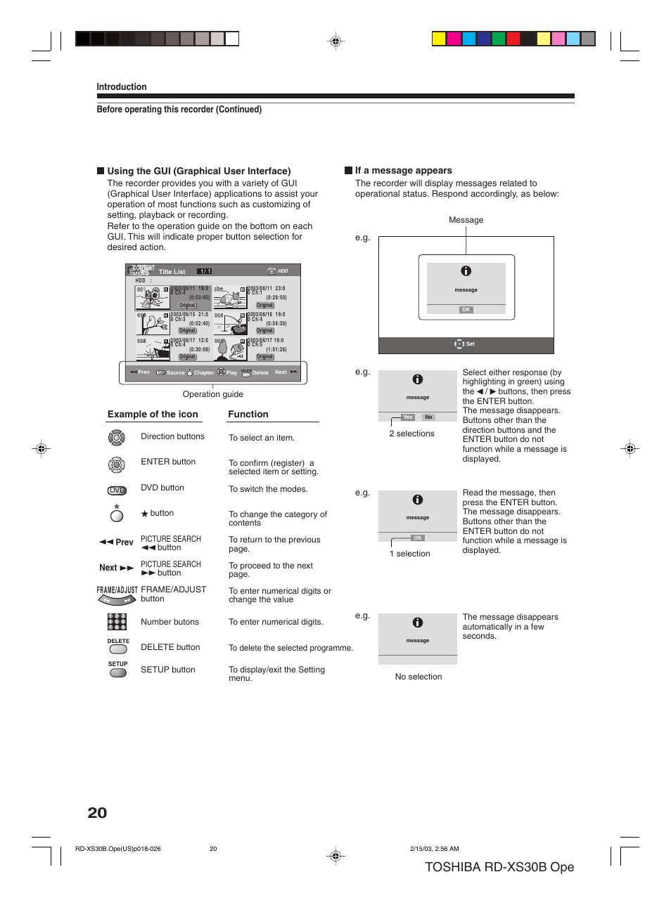 Toshiba rd-xs30b ope | Toshiba RD-XS30B User Manual | Page 20 / 60