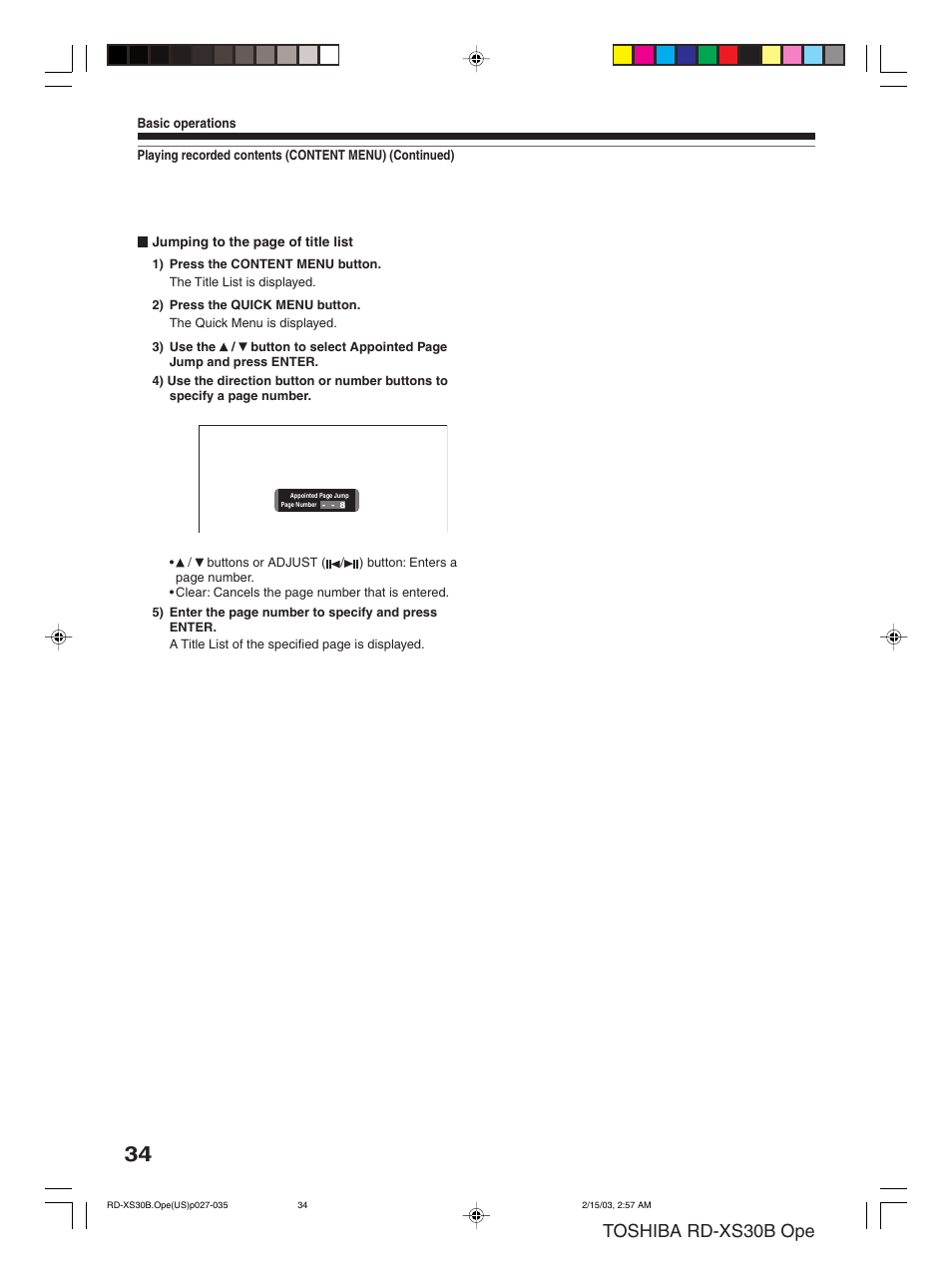 Toshiba rd-xs30b ope | Toshiba RD-XS30B User Manual | Page 34 / 60