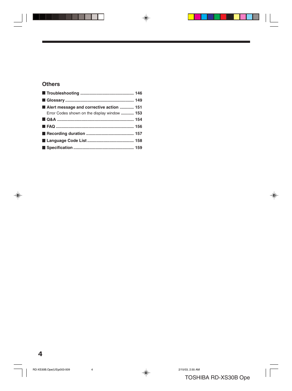 Toshiba rd-xs30b ope others | Toshiba RD-XS30B User Manual | Page 4 / 60