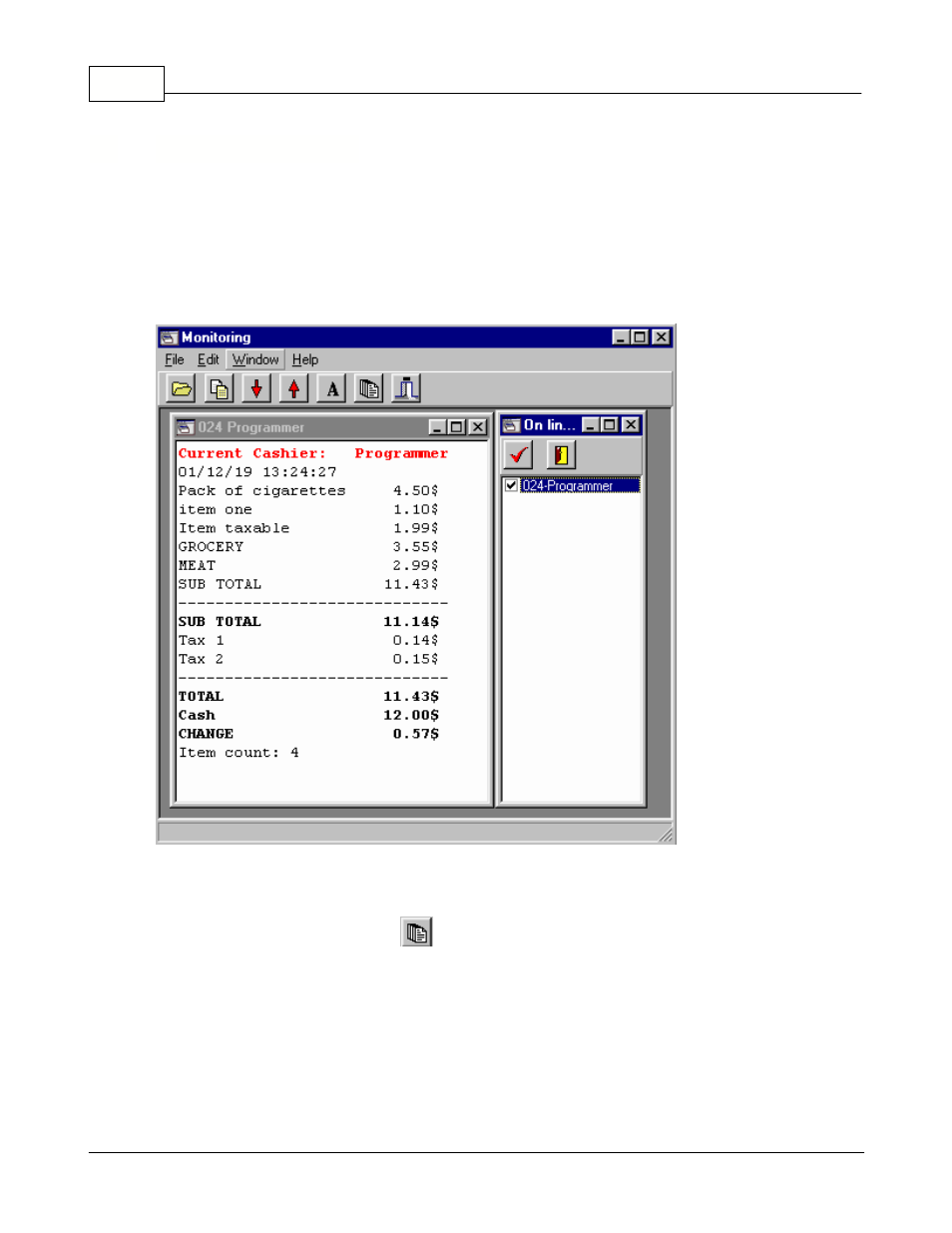 Monitoring utility, Monitor cashiers, Help with monitoring | 10 monitoring utility | Toshiba Electric Keyboard User Manual | Page 170 / 186