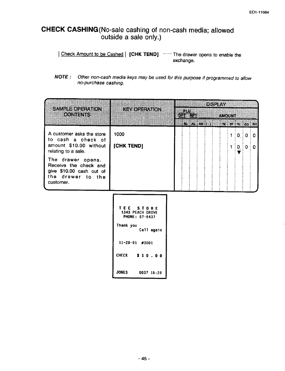 Chk tend | Toshiba TEC MA-1300 User Manual | Page 49 / 98