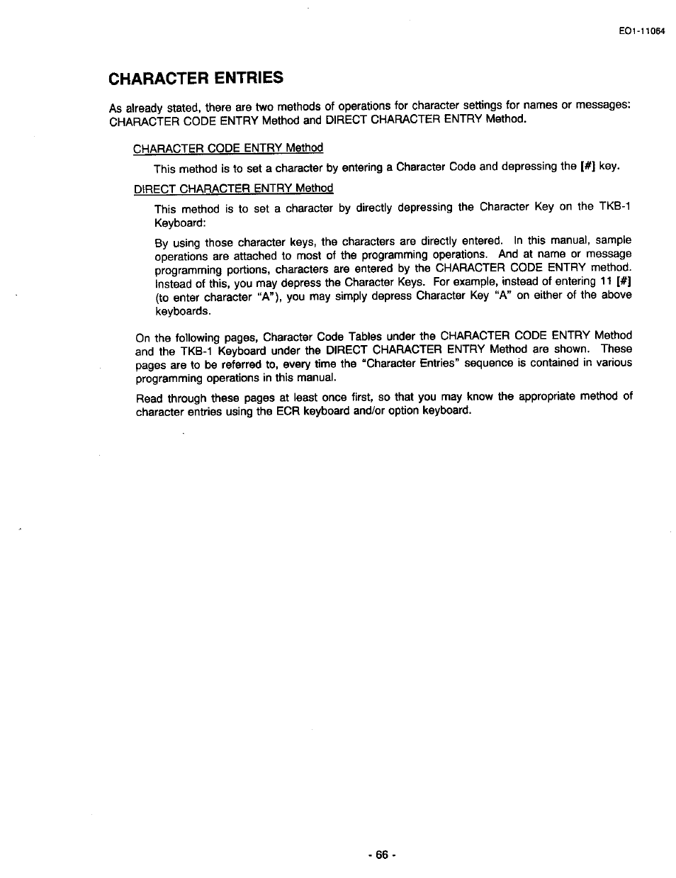 Character entries | Toshiba TEC MA-1300 User Manual | Page 70 / 98
