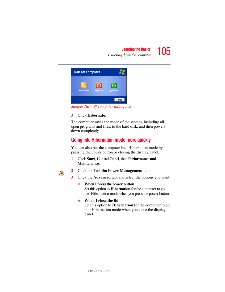 Going into | Toshiba SATELLITE M30X User Manual | Page 105 / 231