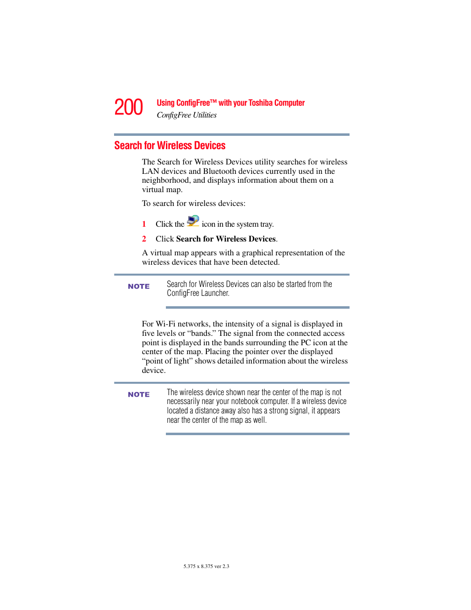Search for wireless devices, Search for wireless devices” on | Toshiba SATELLITE M30X User Manual | Page 200 / 231