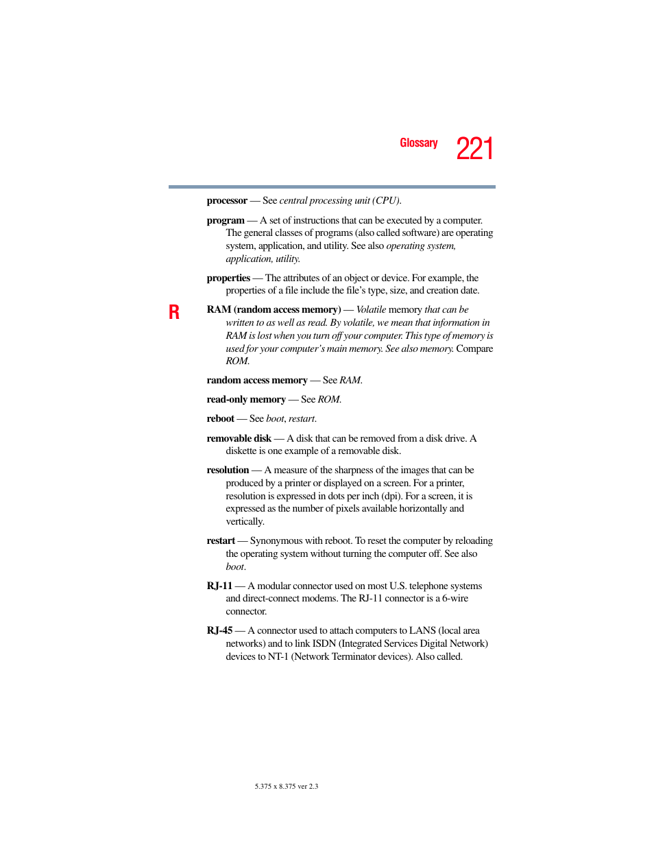 Toshiba SATELLITE M30X User Manual | Page 221 / 231