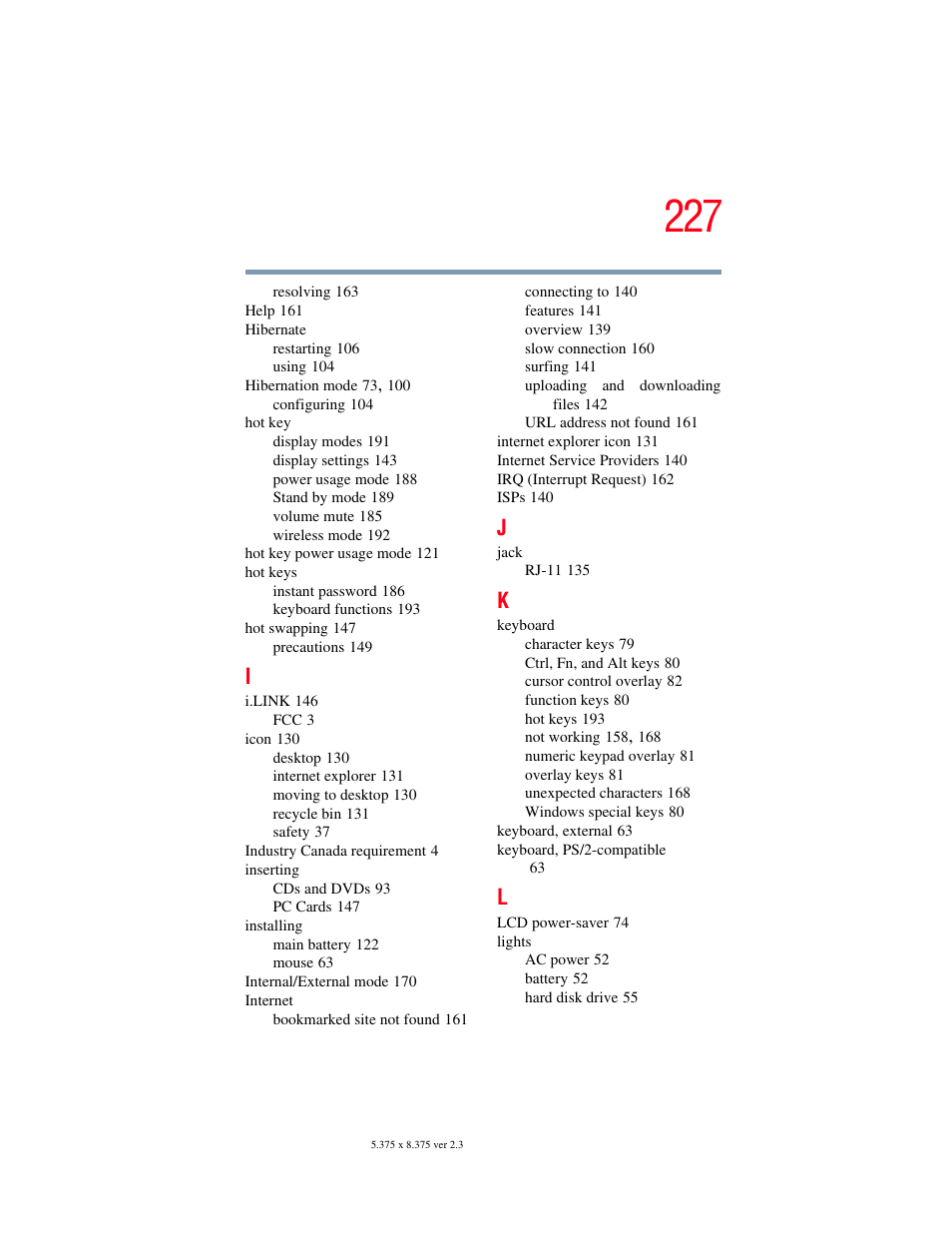 Toshiba SATELLITE M30X User Manual | Page 227 / 231