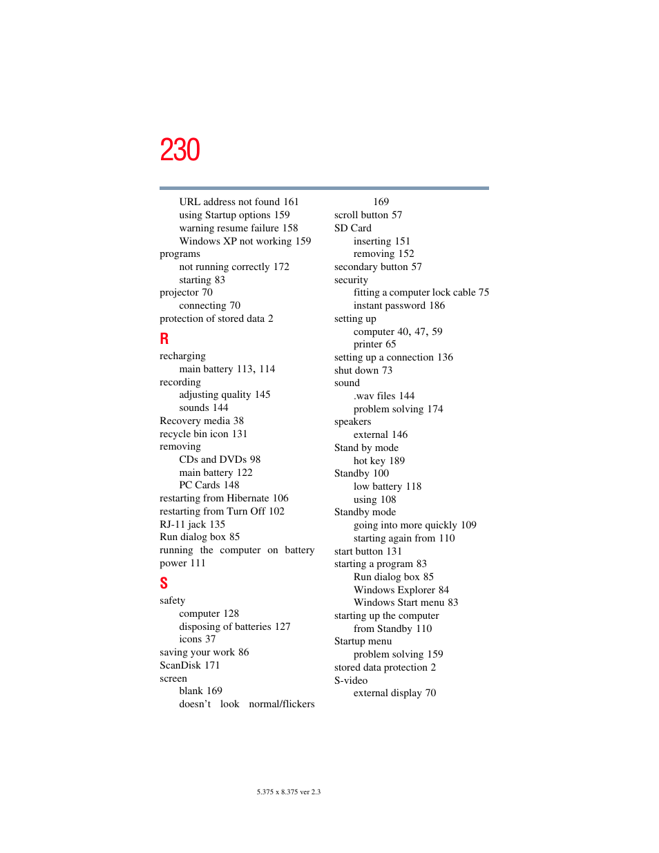 Toshiba SATELLITE M30X User Manual | Page 230 / 231