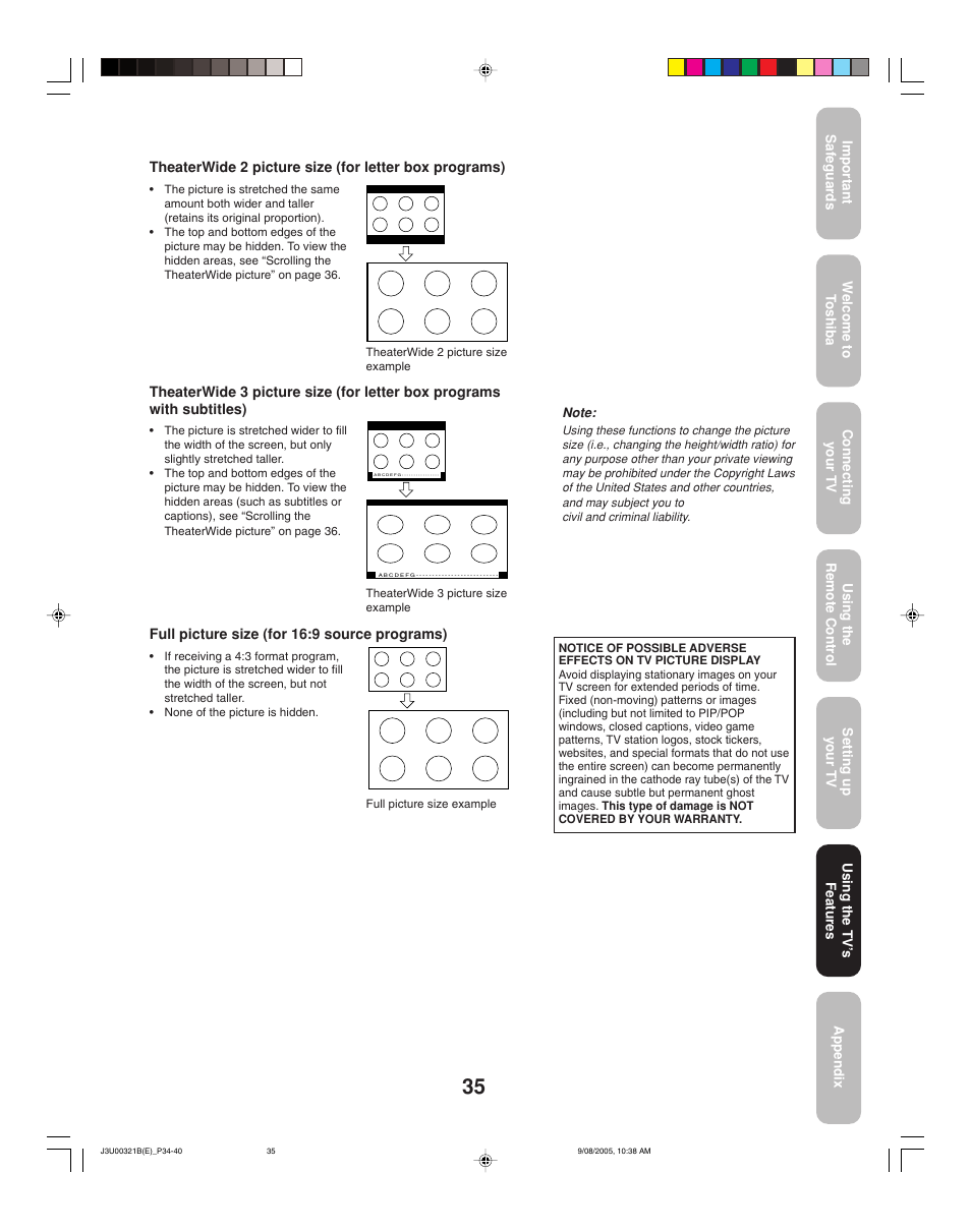 Toshiba 34HFX85 User Manual | Page 35 / 48