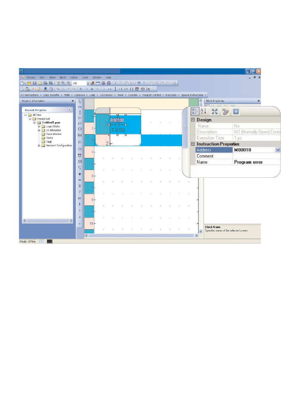 5 creating sample ladder, Creating sample ladder application | Toshiba Programmable Logic Controller V200 User Manual | Page 79 / 140