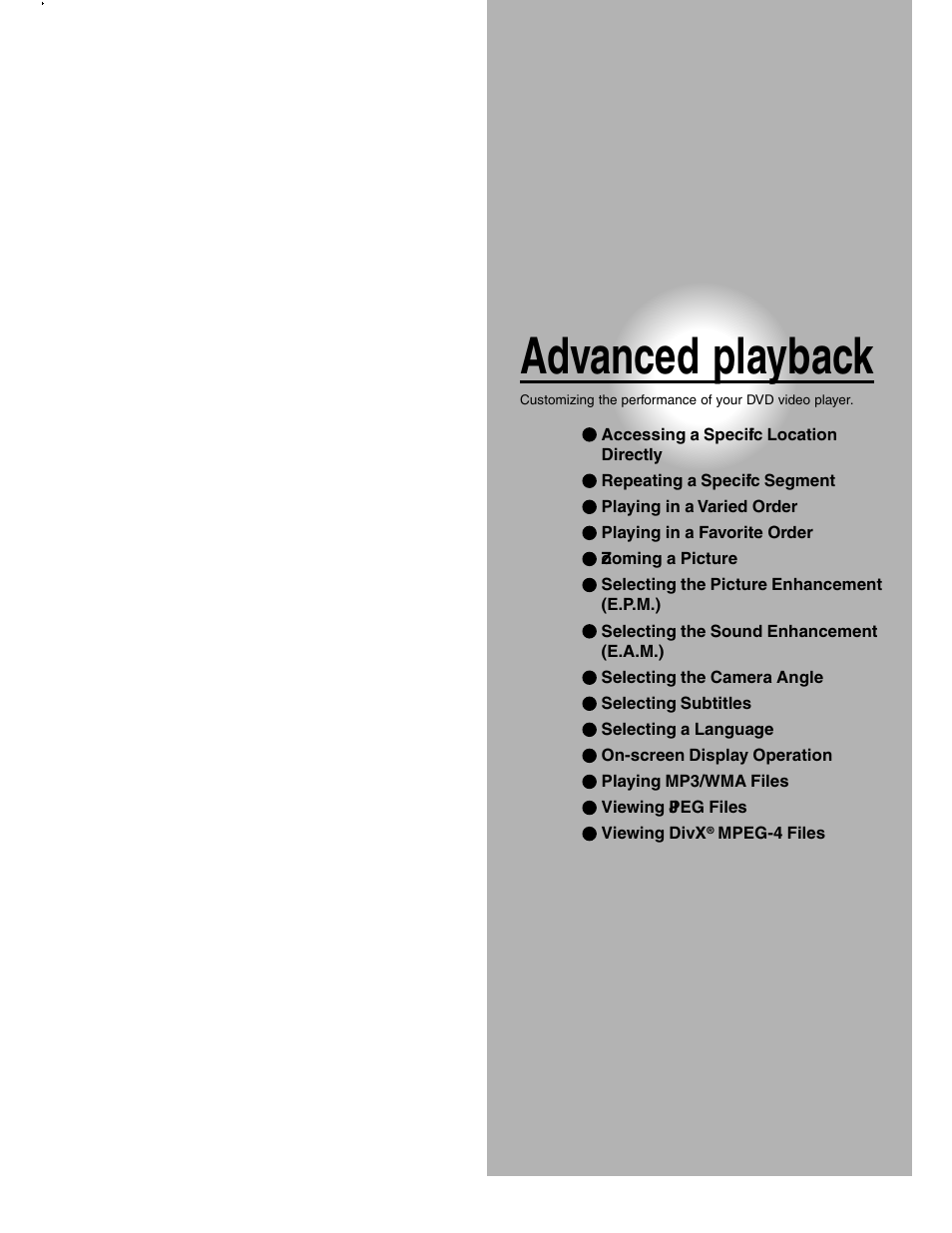 Advanced playback | Toshiba SD-4980SU User Manual | Page 33 / 73