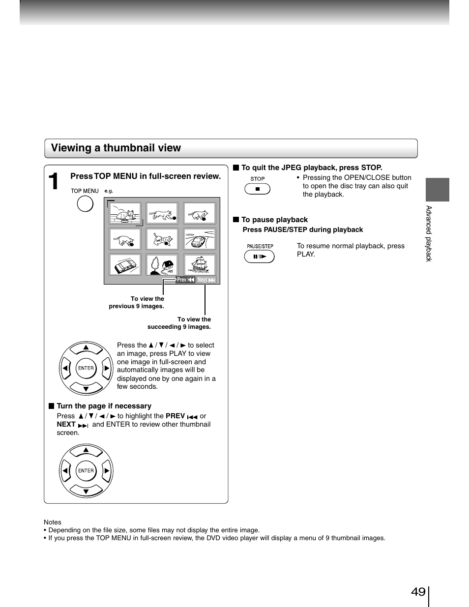 Viewing a thumbnail view | Toshiba SD-4980SU User Manual | Page 49 / 73