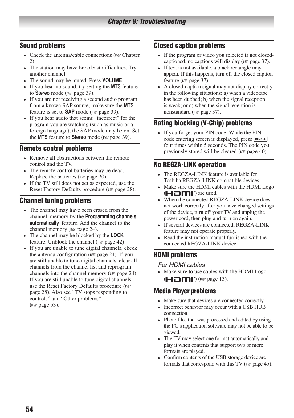 Toshiba 19C100U User Manual | Page 54 / 62