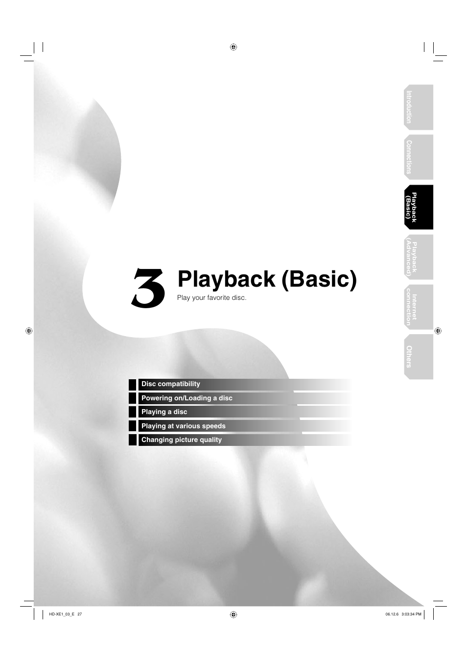 Playback (basic) | Toshiba HD-XE1 User Manual | Page 27 / 76