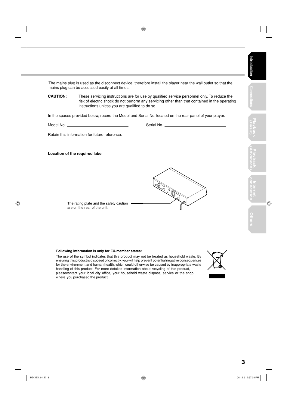 Toshiba HD-XE1 User Manual | Page 3 / 76