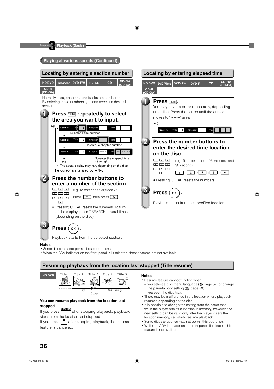 Press | Toshiba HD-XE1 User Manual | Page 36 / 76