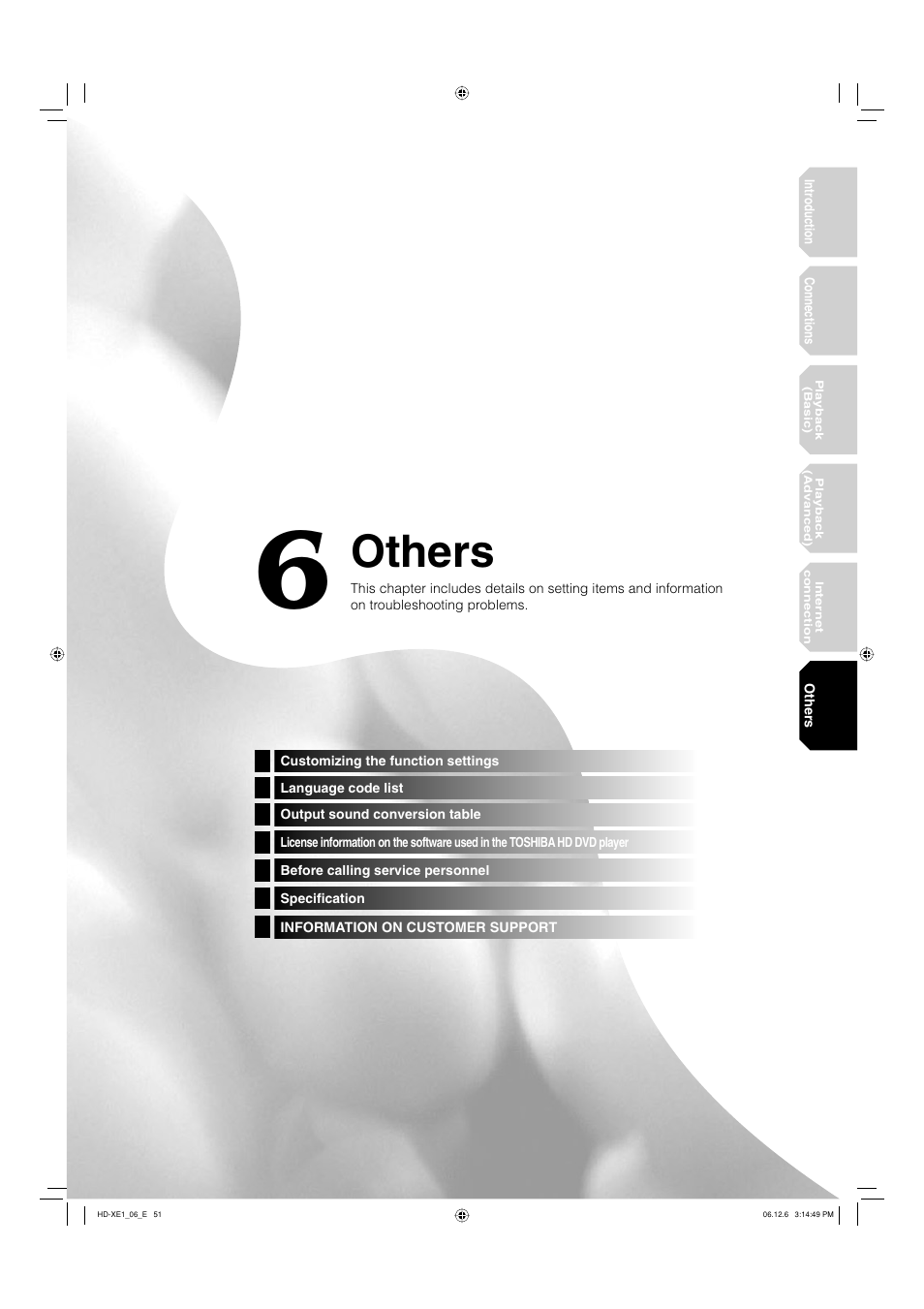 Others | Toshiba HD-XE1 User Manual | Page 51 / 76