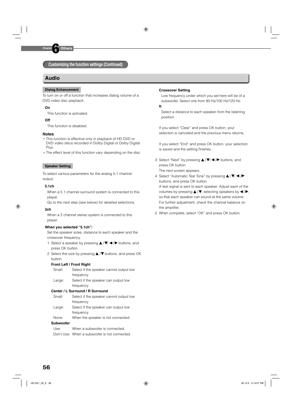 Audio | Toshiba HD-XE1 User Manual | Page 56 / 76