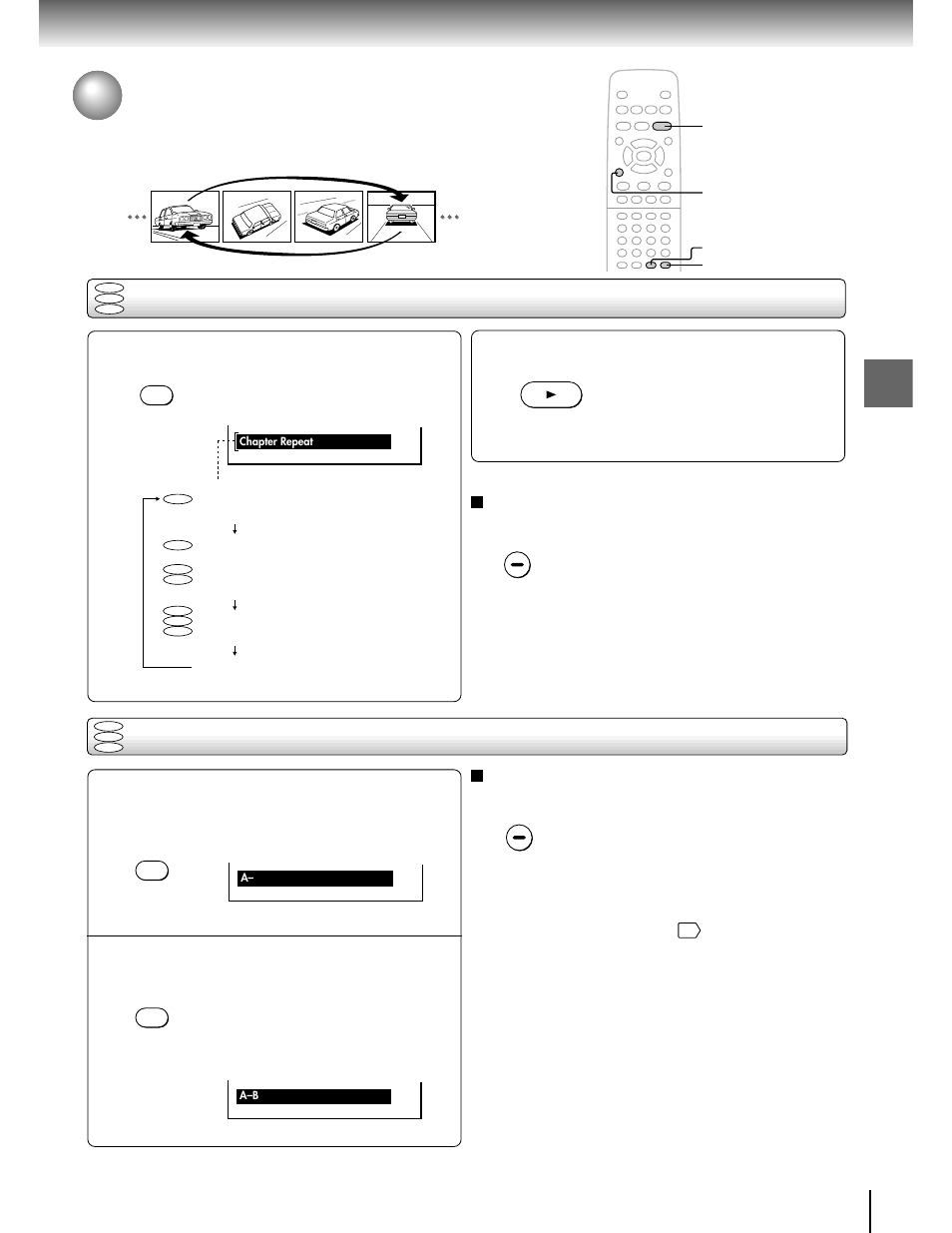 Playing repeatedly, Repeating a title, chapter, or track, Repeating a specific segment | Toshiba SD-1700 User Manual | Page 27 / 51