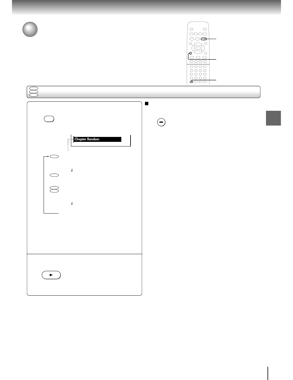 Playing in random order, Playing titles, chapters or tracks in random order | Toshiba SD-1700 User Manual | Page 29 / 51