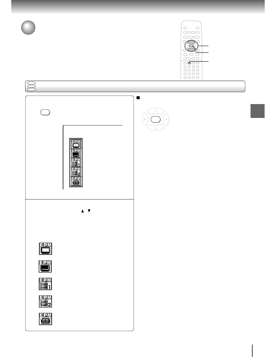 Selecting the picture enhancement (e.,p.,m.), Selecting the picture enhancement (e.p.m.*), Selecting the picture enhancement | Toshiba SD-1700 User Manual | Page 31 / 51