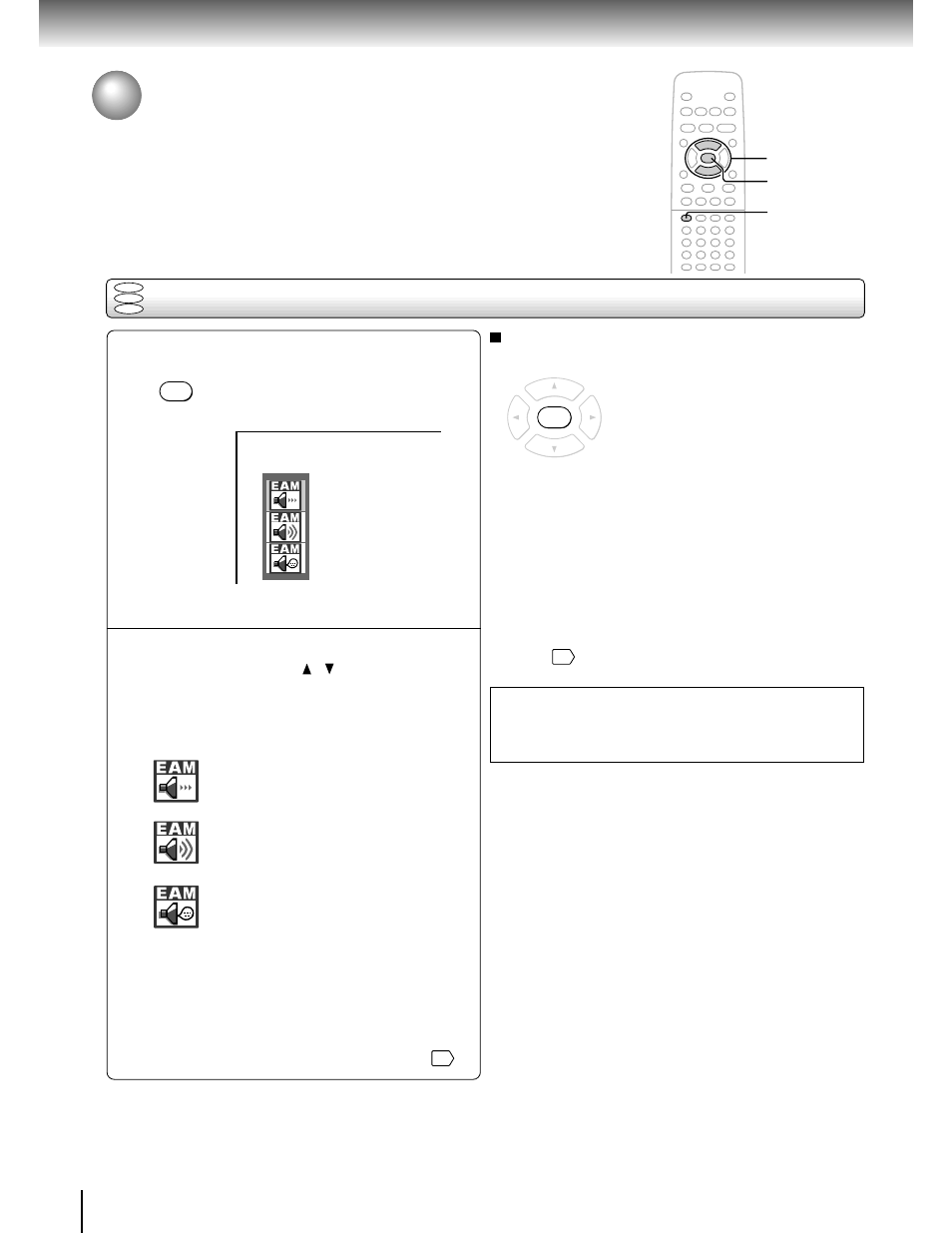 Selecting the sound enhancement (e.a.m.*), Selecting the sound enhancement | Toshiba SD-1700 User Manual | Page 32 / 51