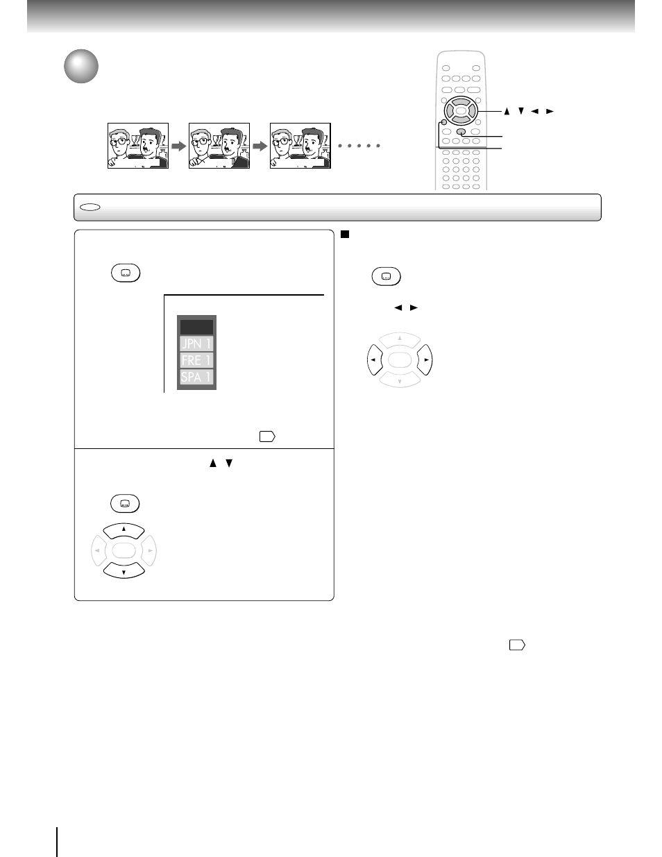 Selecting subtitles, Selecting a subtitle language | Toshiba SD-1700 User Manual | Page 34 / 51