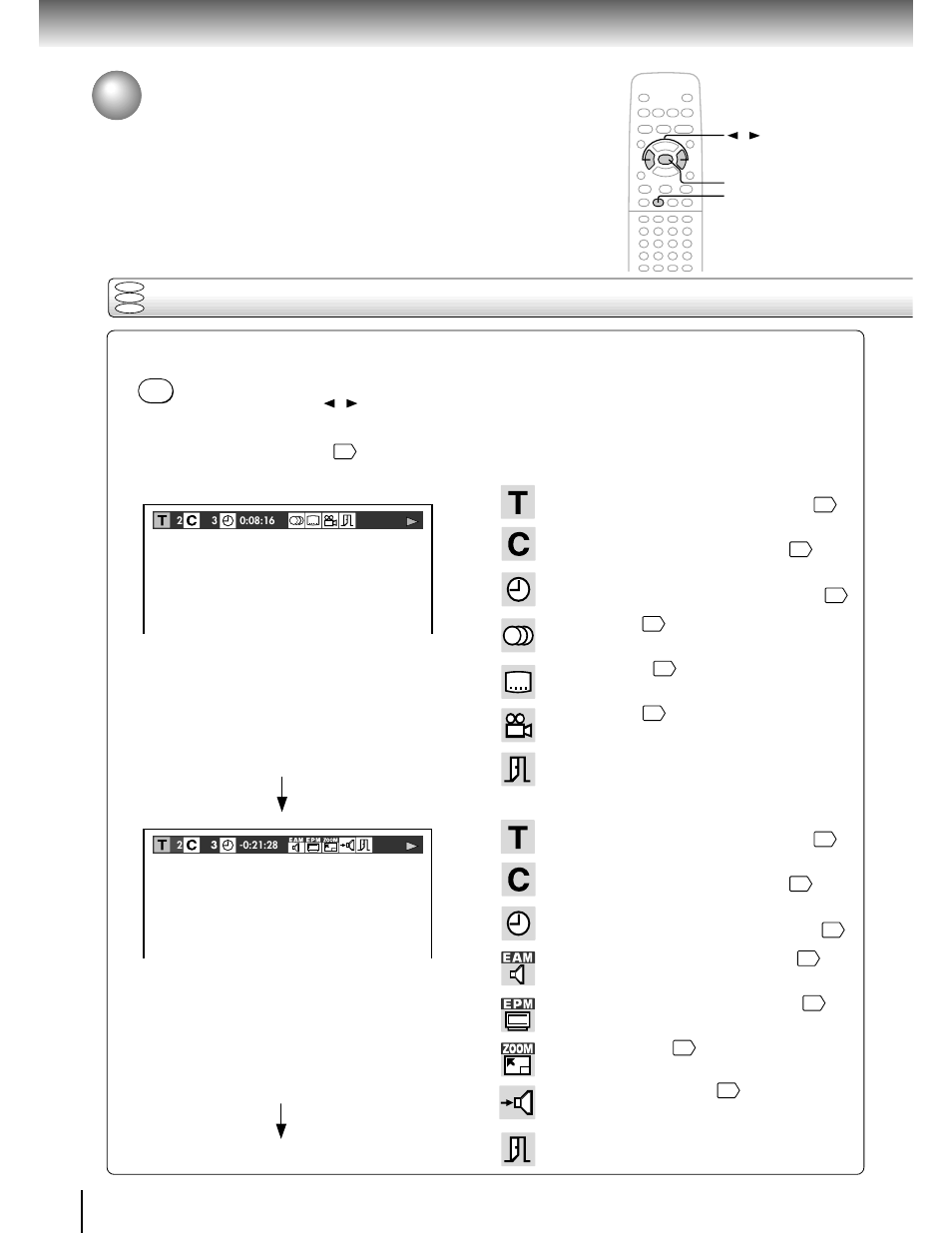 Operating in the on-screen display mode | Toshiba SD-1700 User Manual | Page 36 / 51