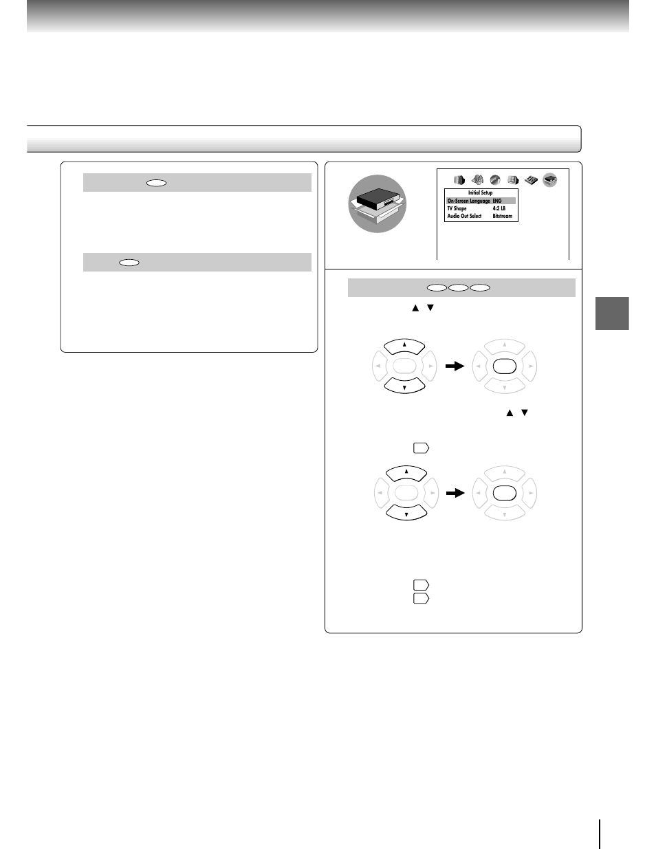 Title stop, Initial setup | Toshiba SD-1700 User Manual | Page 45 / 51