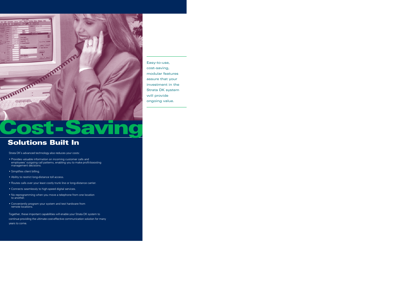 Cost-saving, Solutions built in | Toshiba DK14 User Manual | Page 7 / 12