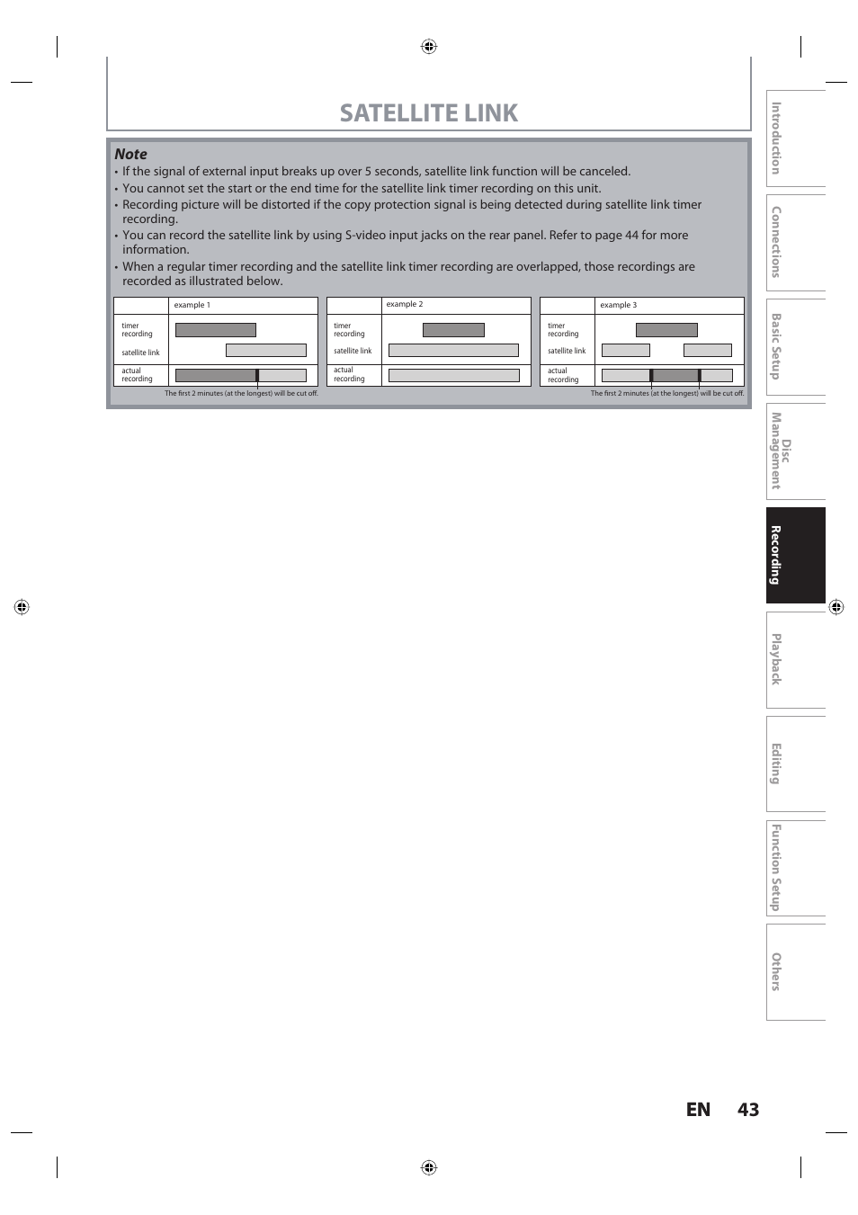 Satellite link, 43 en 43 en | Toshiba DR420KU User Manual | Page 43 / 103