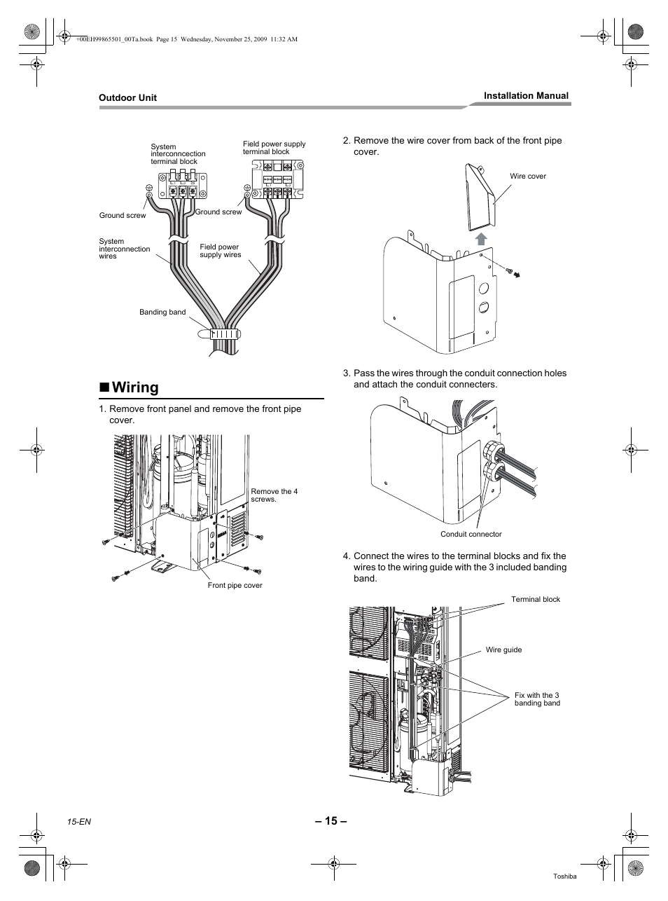 Wiring | Toshiba CARRIER RAV-SP360AT2-UL User Manual | Page 16 / 24