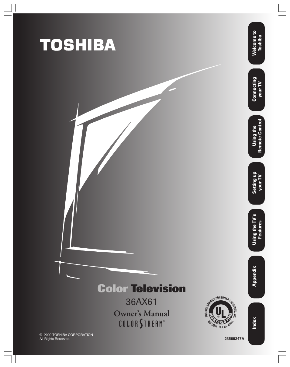 Toshiba 36AX61 User Manual | 50 pages