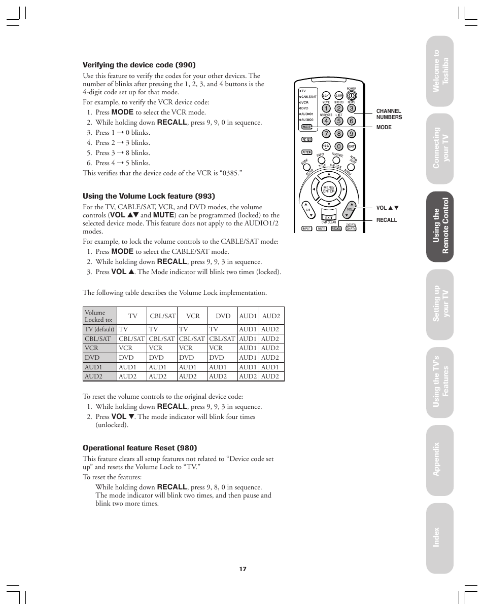 Toshiba 36AX61 User Manual | Page 17 / 50