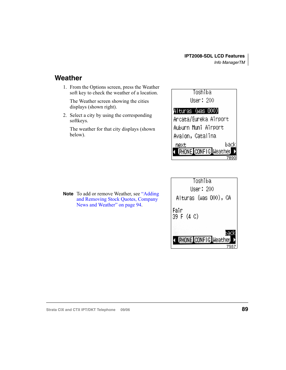 Weather | Toshiba CT User Manual | Page 105 / 155