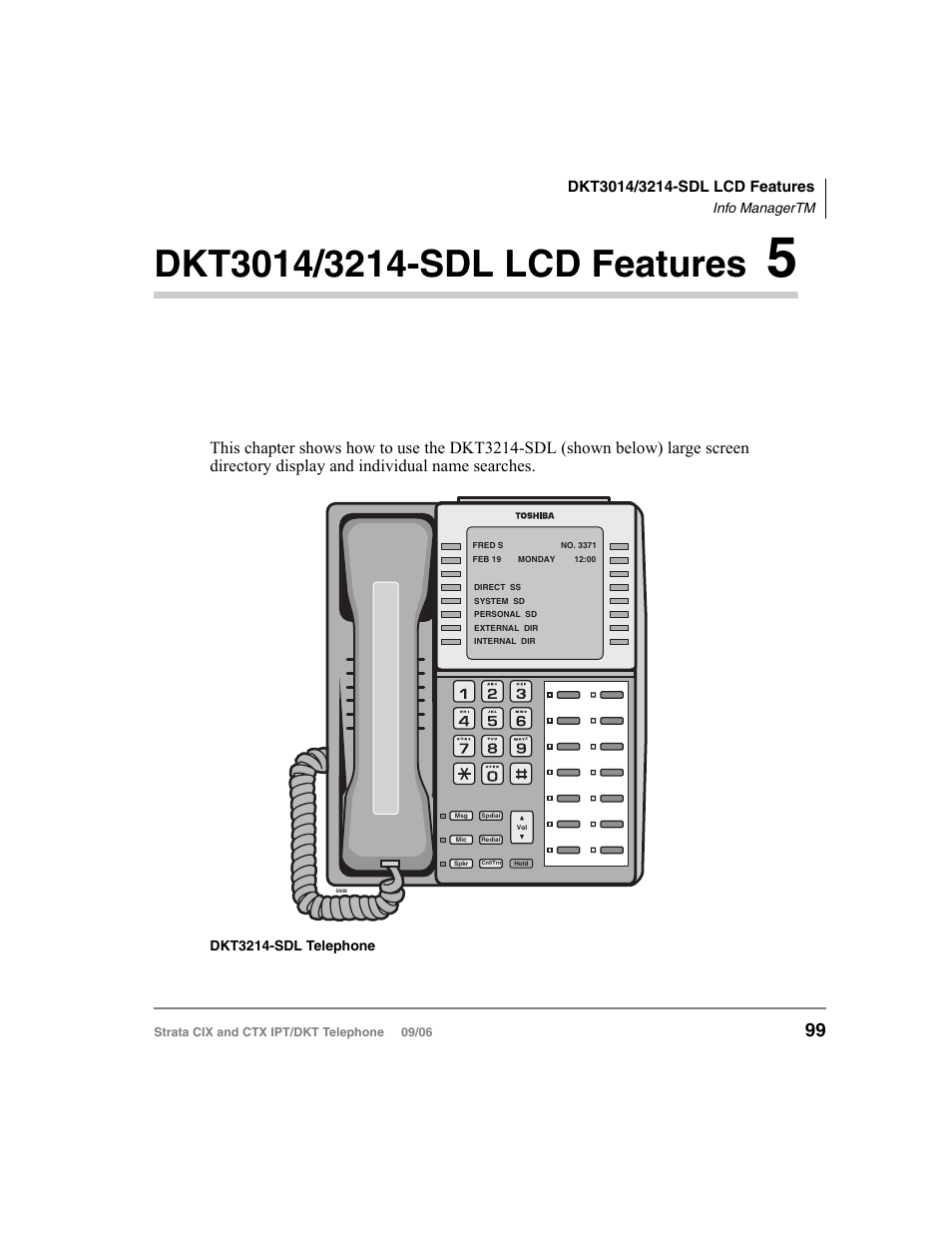 Dkt3014/3214-sdl lcd features 5, Chapter 5 — dkt3014/3214-sdl lcd features, Chapter 5 – dkt3014/3214-sdl lcd features | Toshiba CT User Manual | Page 115 / 155