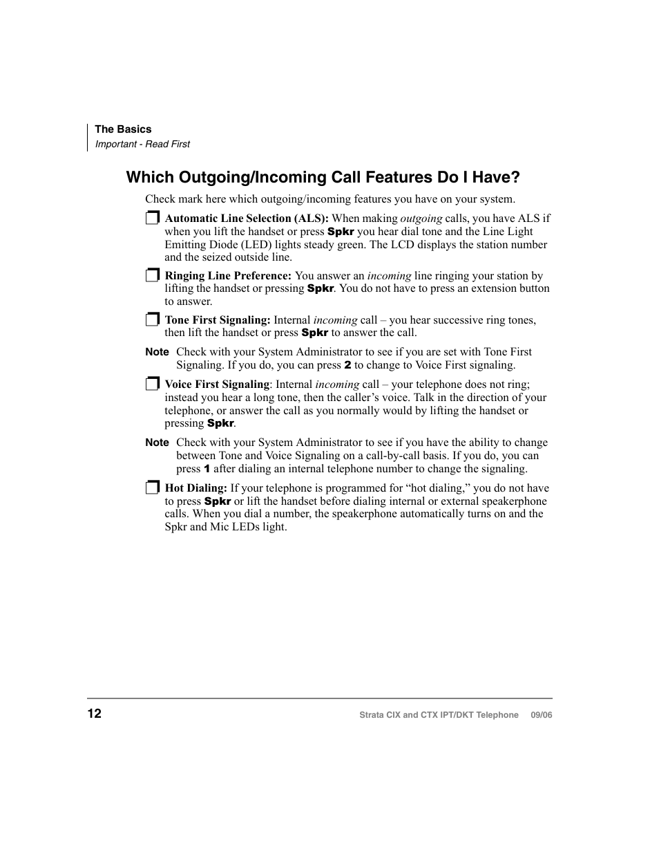 Which outgoing/incoming call features do i have | Toshiba CT User Manual | Page 28 / 155