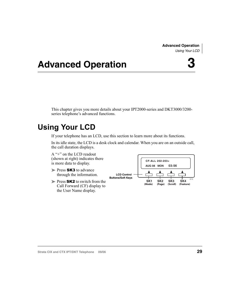 Advanced operation 3, Using your lcd, Chapter 3 — advanced operation | Chapter 3 – advanced operation, Advanced operation | Toshiba CT User Manual | Page 45 / 155
