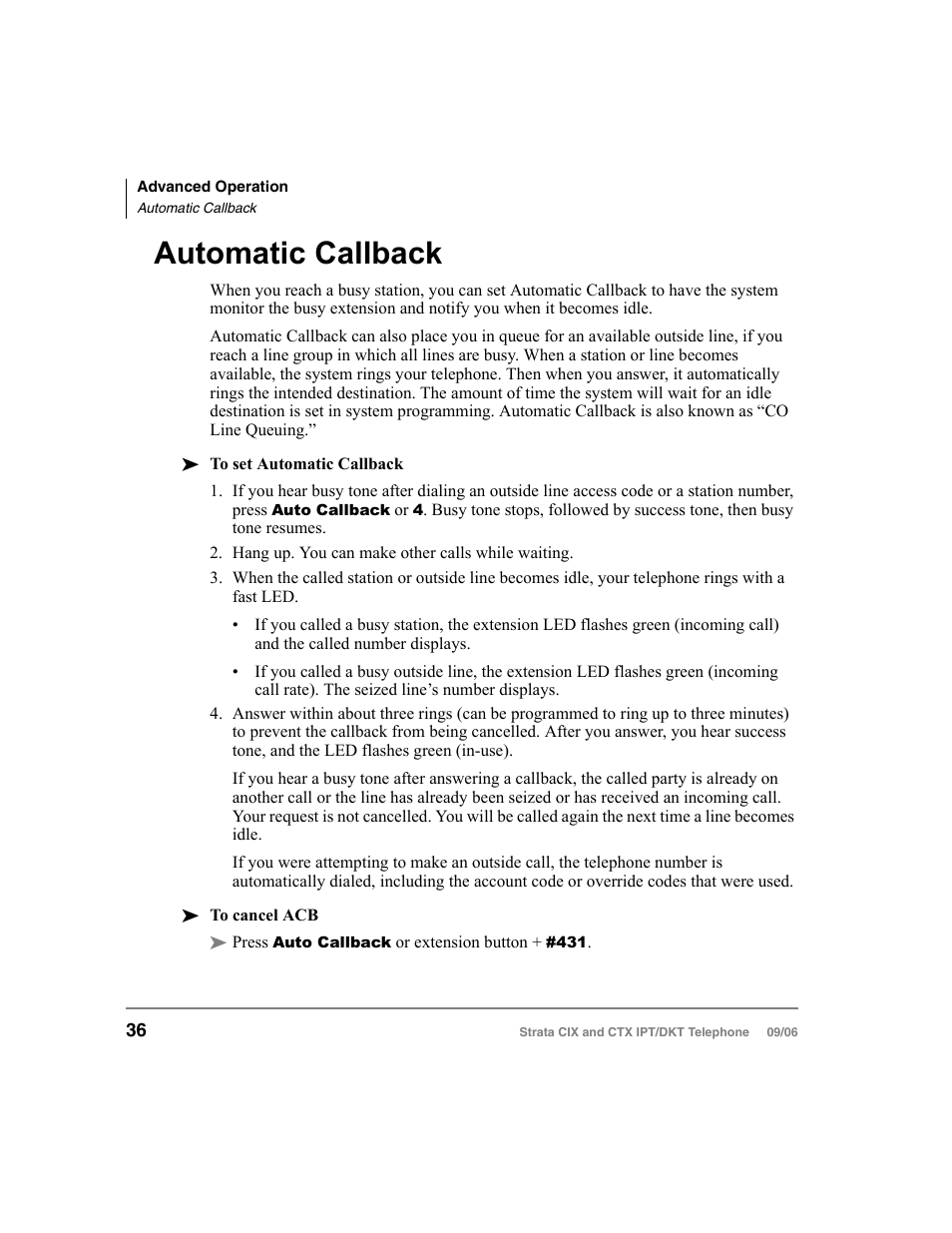 Automatic callback | Toshiba CT User Manual | Page 52 / 155