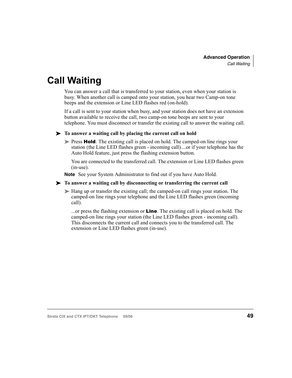 Call waiting | Toshiba CT User Manual | Page 65 / 155