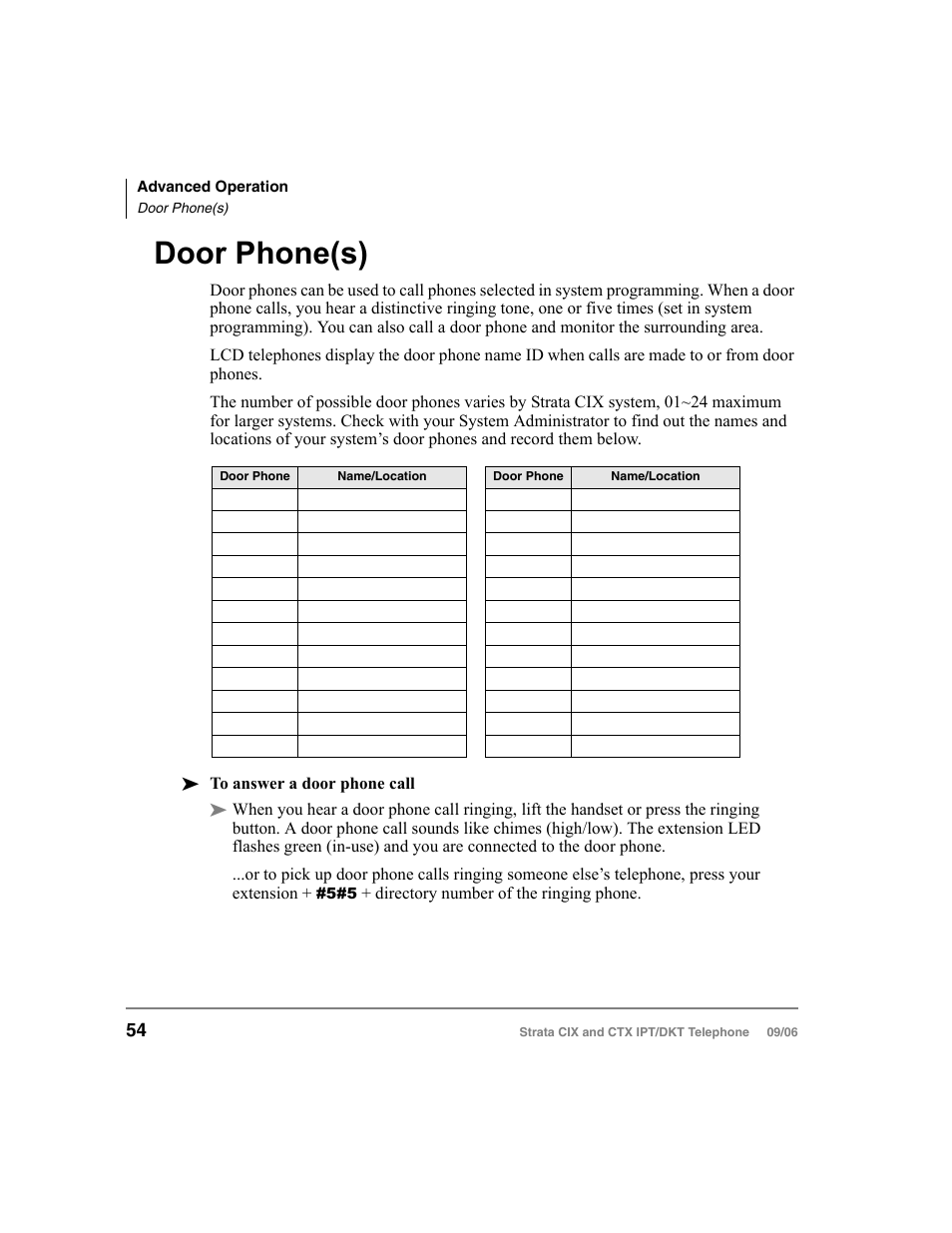 Door phone(s) | Toshiba CT User Manual | Page 70 / 155