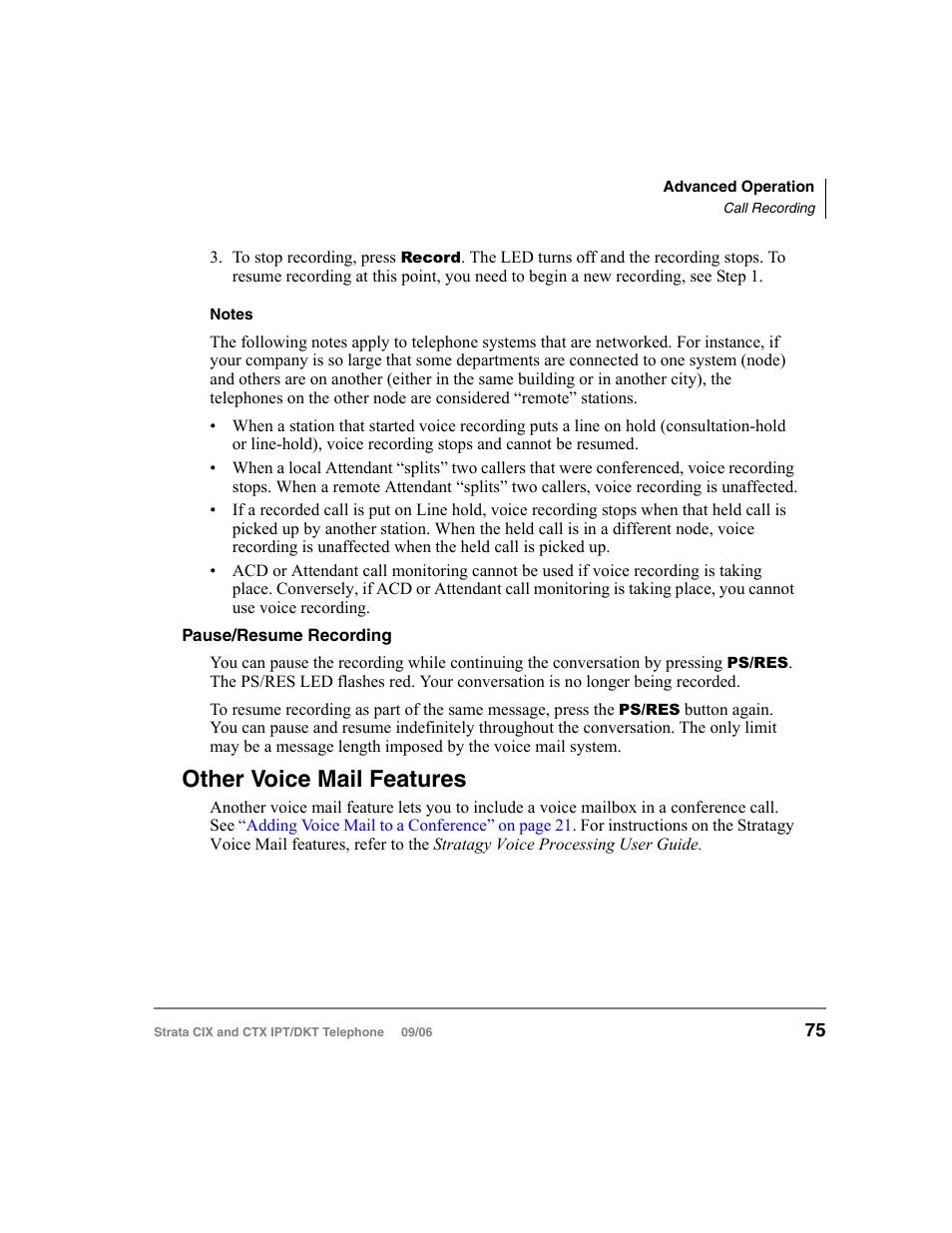 Other voice mail features | Toshiba CT User Manual | Page 91 / 155