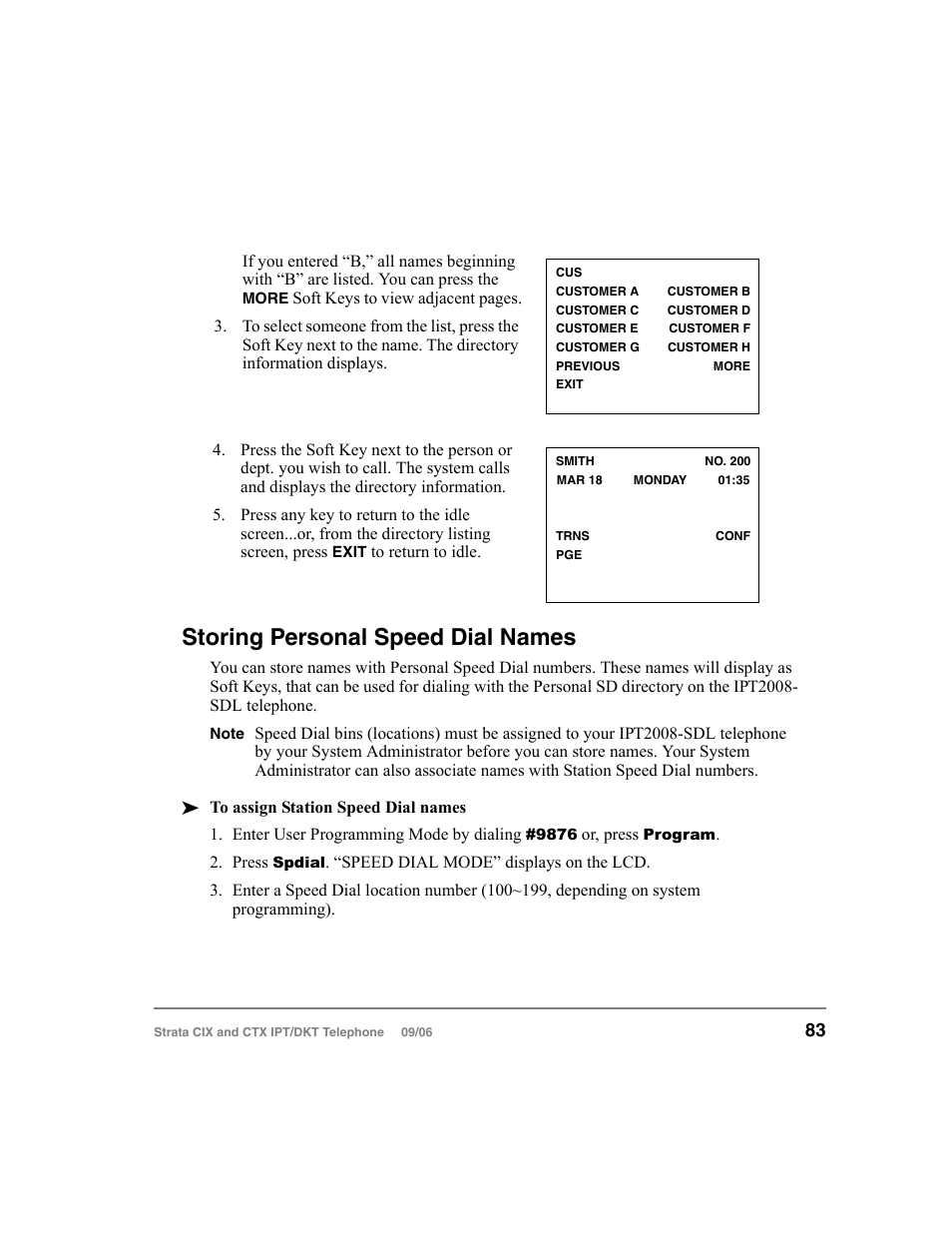 Storing personal speed dial names | Toshiba CT User Manual | Page 99 / 155