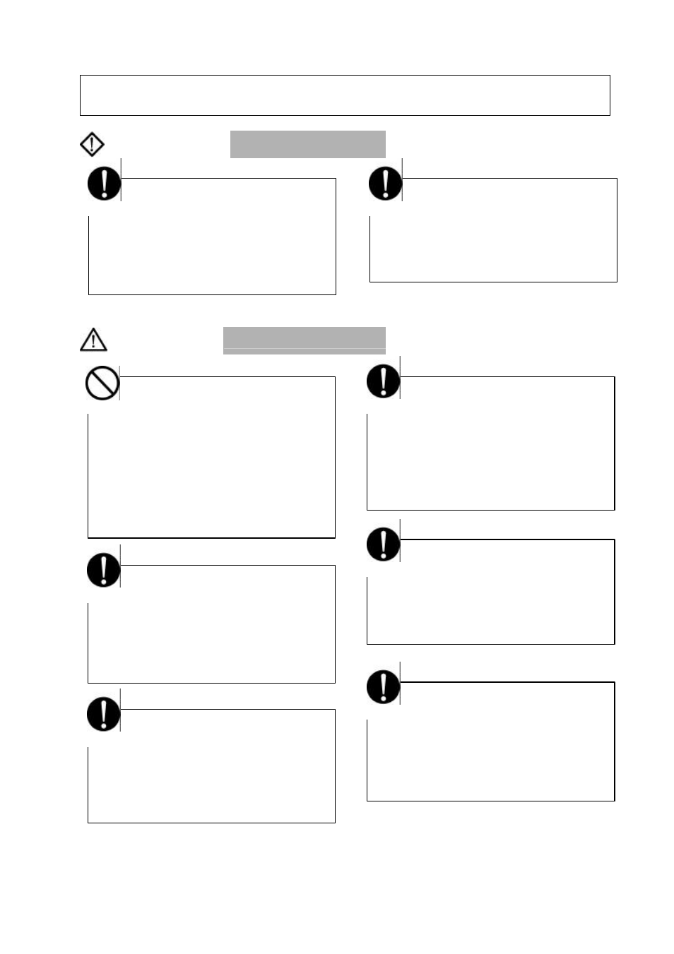 Precautions for operation, Warning, Caution | Toshiba 2000 User Manual | Page 7 / 76