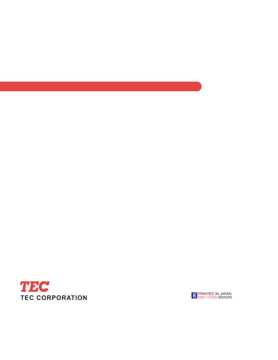 Tec corporation | Toshiba TEC EM1-31059 User Manual | Page 116 / 116