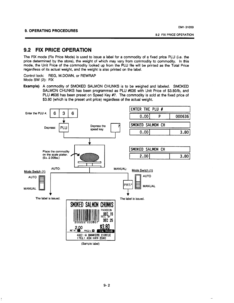 2 fix price operation, Snoked salhon chunks, Dec 25 | Fix price operation -2 | Toshiba TEC EM1-31059 User Manual | Page 79 / 116