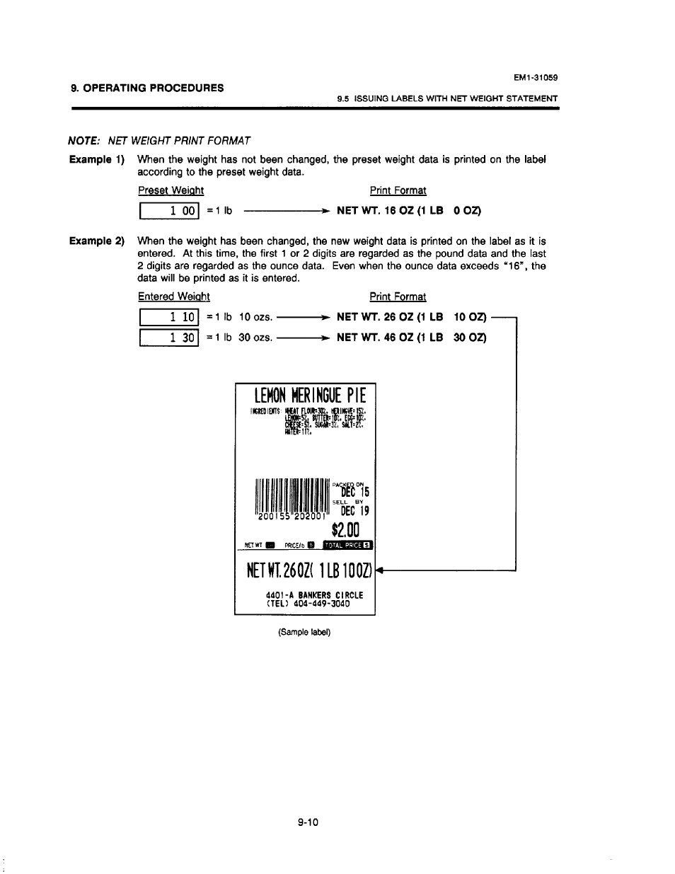 Lehon heringue pie, Netwi260z( 1lb100z) | Toshiba TEC EM1-31059 User Manual | Page 87 / 116