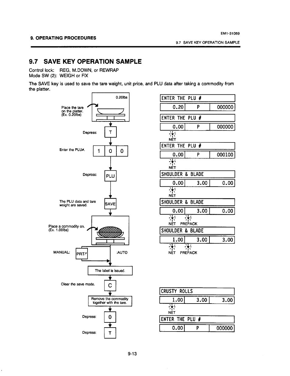 7 save key operation sample, 7 save key operation sample -13 | Toshiba TEC EM1-31059 User Manual | Page 90 / 116